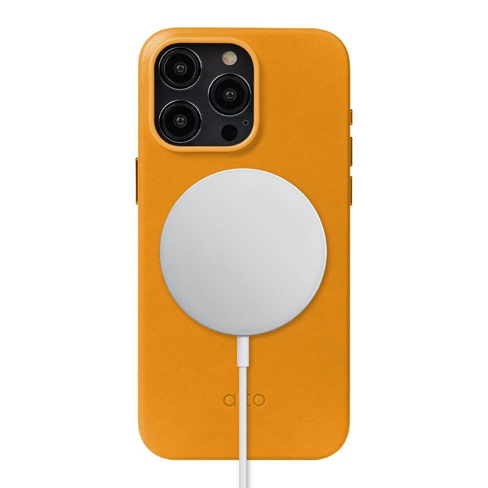 ALTO Clop Case For iPhone 15 Series - Italian Full Grain Leather (MagSafe Compatible), Color/Model: Caramel -15 Pro