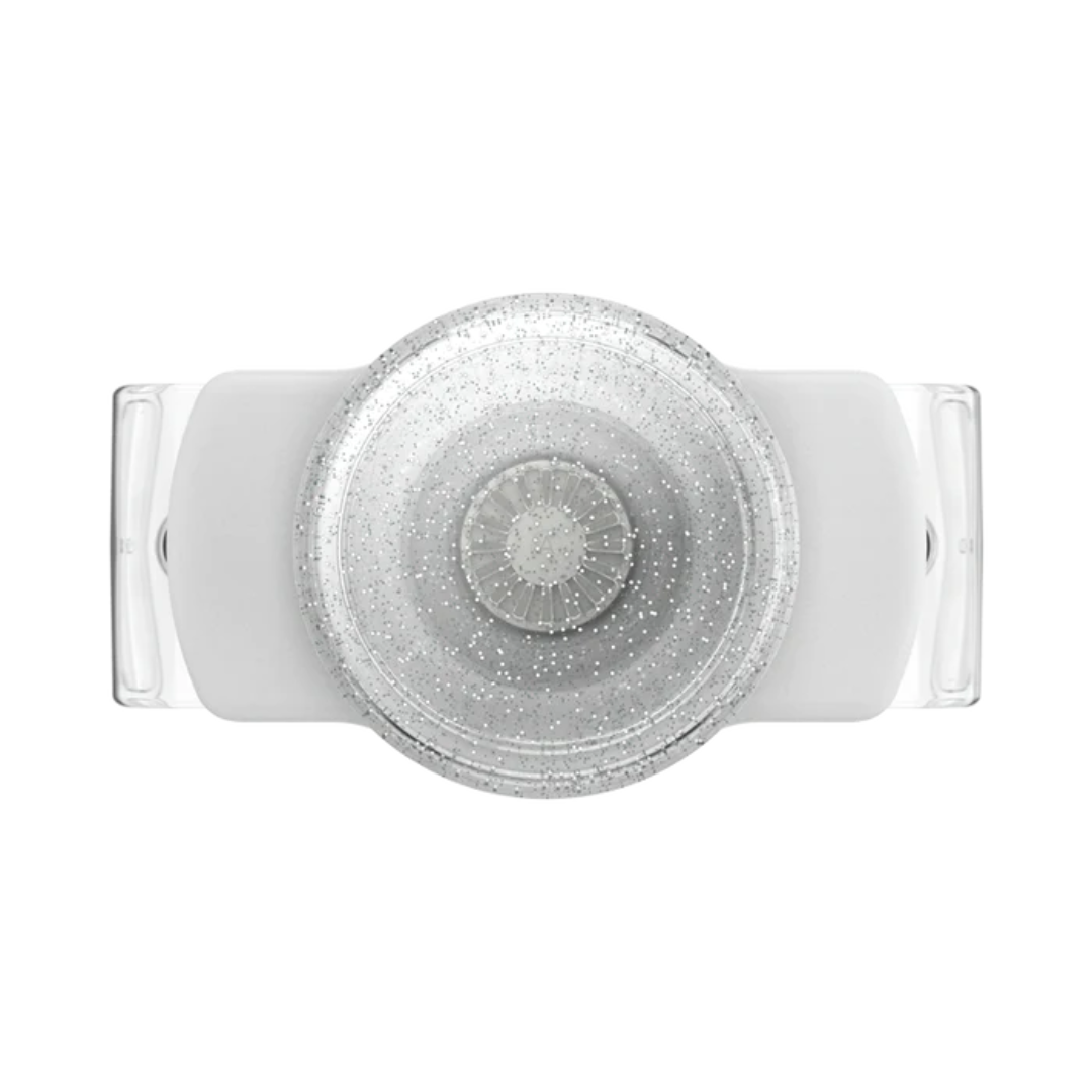 PopSockets PopGrip - Slide Stretch Clear Glitter Silver