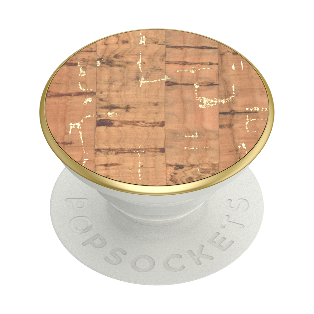 PopSockets Swappable Premium Material- Metallic Cork Gold