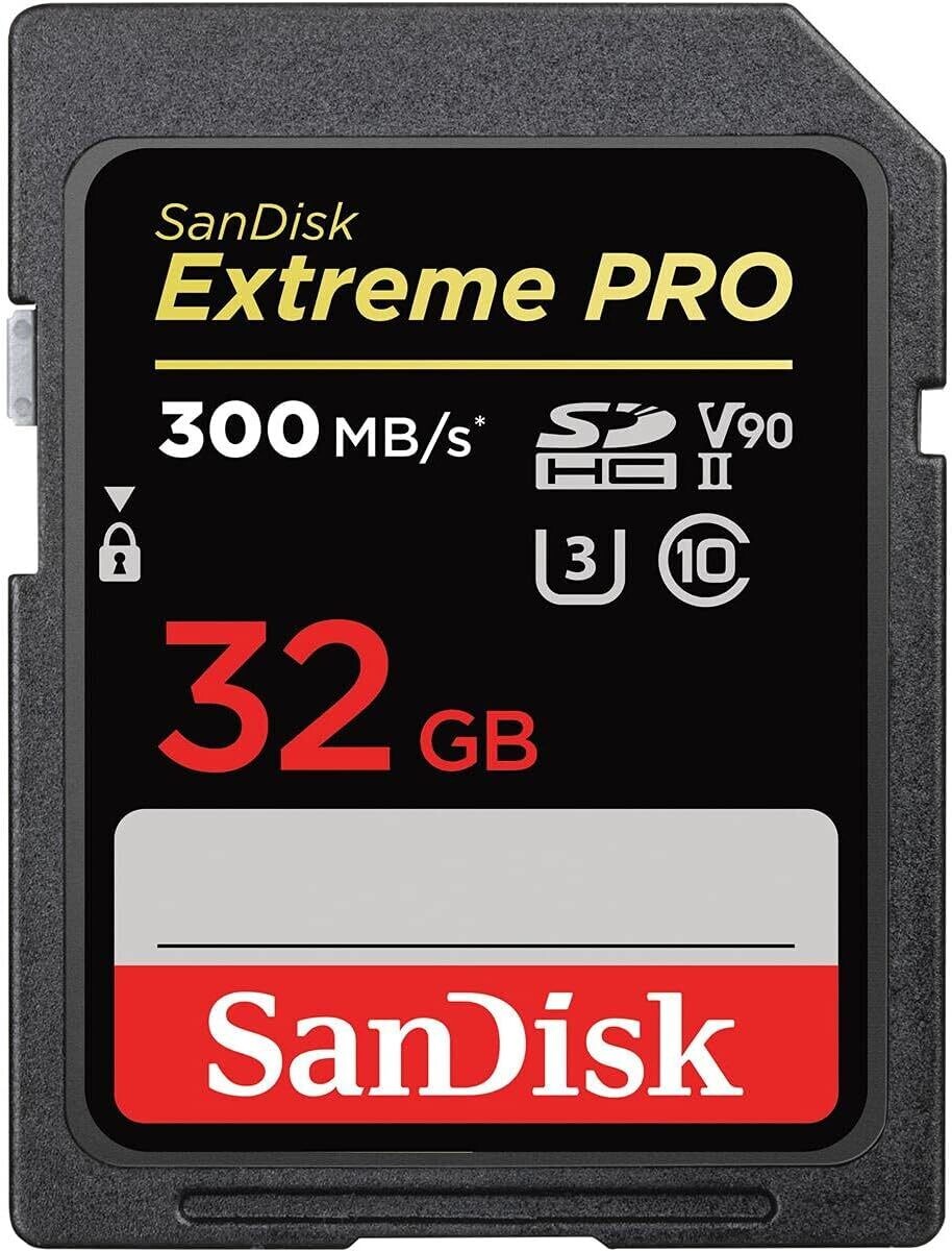 SanDisk 32GB Extreme PRO SDHC UHS-II Memory Card - C10, U3, V90, 8K, 4K, Full HD Video, SD Card - SDSDXDK-032G-GN4IN