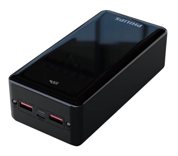 Philips 22.5W Powerbank 20000mAh Fast Charge For iPhone 15/14 Xiaomi Poco Samsung DLP8693K, Color: Black(DLP8693KB)