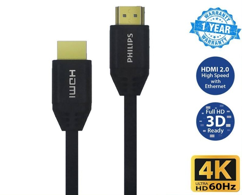 Philips HDMI 2.0 Cable With Ethernet Arc Male to Male Support 4K UHD 60Hz SWV500