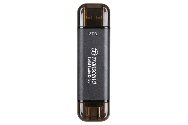 Transcend ESD310 Portable SSD D (Dual USB Type-A &amp; C, OTG) 256GB/512GB/1TB/2TB, Color: Black
