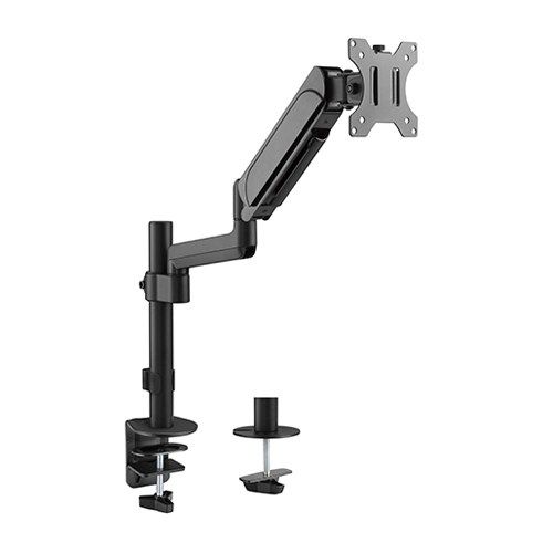 Brateck Single Monitor Pole-Mounted Gas Spring Monitor Arm Fit Most 17&quot; - 32&quot; Monitor Up to 9Kg Per screen VESA 75x75/100x100