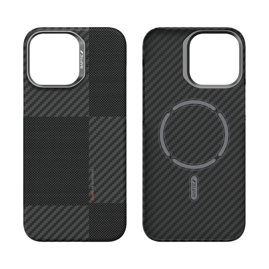 Raptic Aramid Fibre Croxx Case with Magsafe for iPhone 16 Pro Max - Mondrian - Black