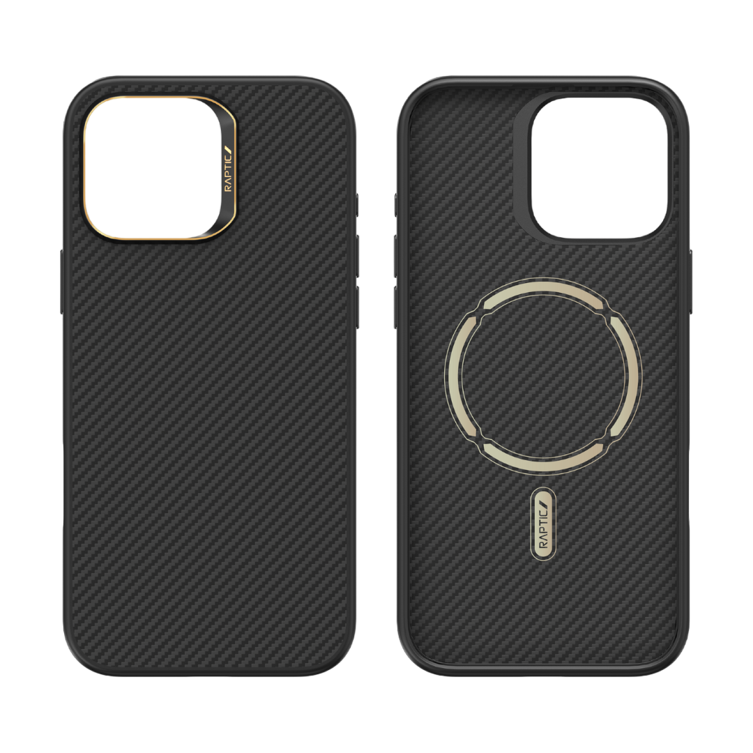 Raptic Shield Aramid Fibre Case with Magsafe for iPhone 16 Pro Max - 600D - Black