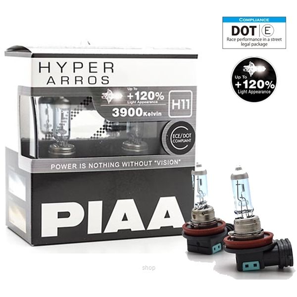 PIAA H11 Hyper Arros 3900K Halogen Bulb - HE-906-(H11)