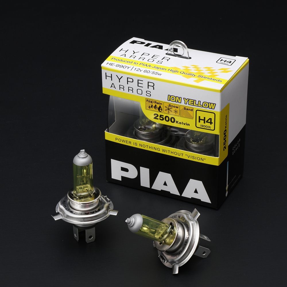 Piaa Hyper Arros HE-990Y 2500K Ion Yellow Halogen Bulb (H4)