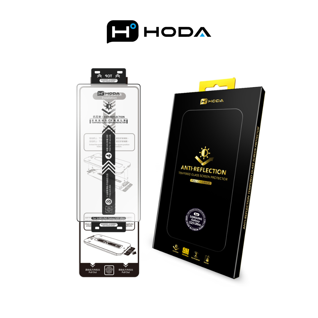 Hoda Anti-Reflection Full Coverage Tempered Glass Screen Protector for Samsung Galaxy S25 Ultra