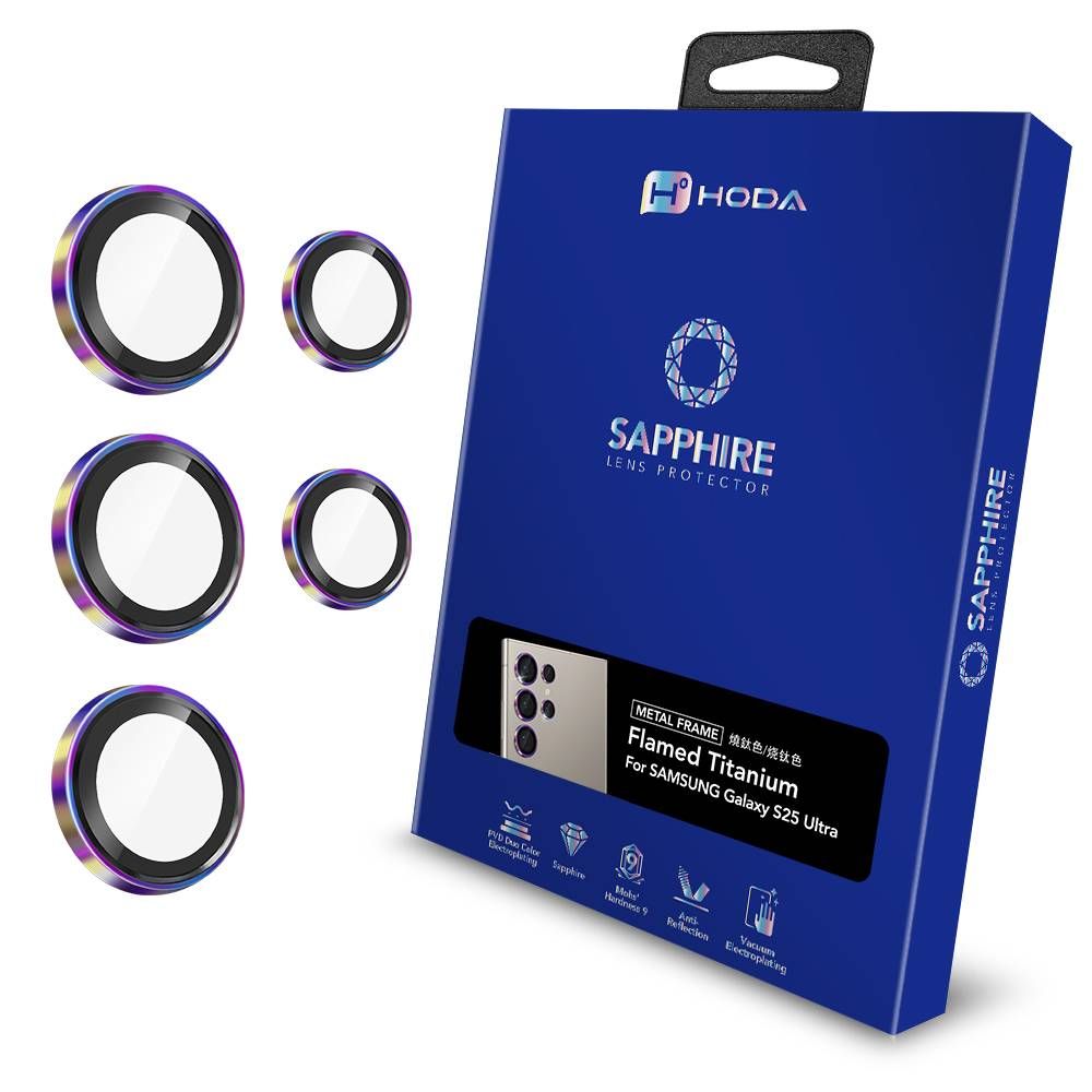 Hoda Sapphire Lens Protector for Samsung S25 Ultra (5PCs) Flamed Titanium