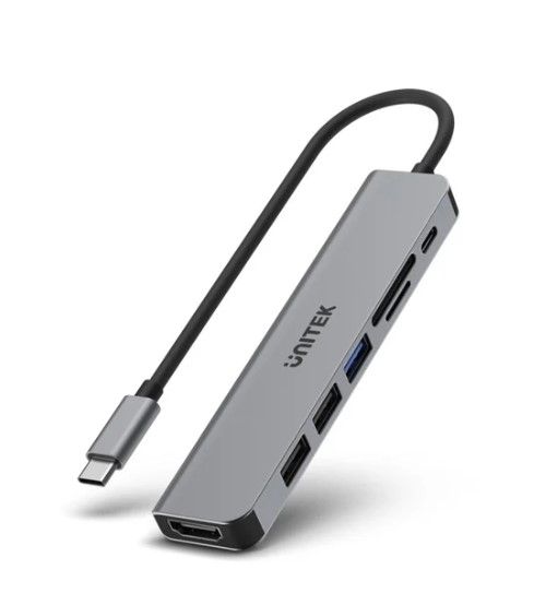 Unitek uHUB S7+ 7-in-1 USB-C 5Gbps Hub with 4K HDMI and 100W Power Delivery H1118A