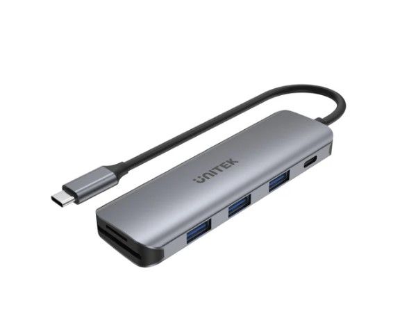 Unitek uHUB P5+ 6-in-1 USB-C Hub with 100W Power Delivery and Dual Card Reader H1107C