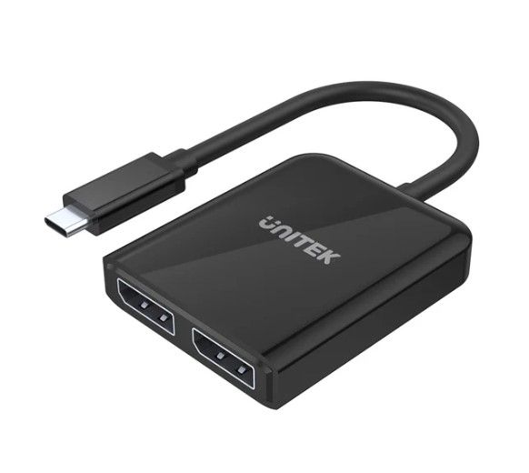 Unitek 8K USB-C to Dual DisplayPort 1.4 Adapter with MST Dual Monitor V1407A
