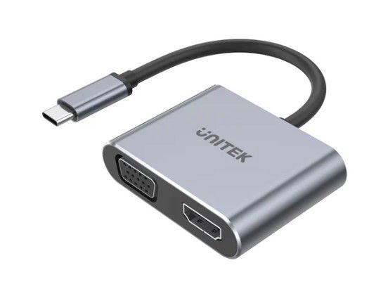 Unitek 4K 60Hz USB-C to HDMI 2.0 and VGA Adapter with MST Dual Monitor V1126A