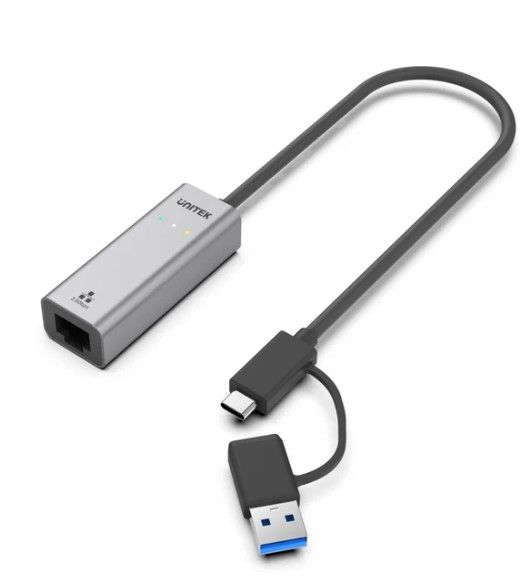 Unitek Hybrid USB-C/ USB-A to 2.5G Gigabit Ethernet Adapter U1313C