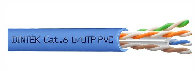 Dintek  PowerMAX 4P Cat.6 U/UTP 24AWG PVC Cable - Blue 1101-04312