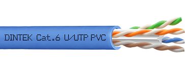 Dintek PowerMAX500 4P Cat.6 U/UTP 23AWG PVC Cable - Blue 1101-04045