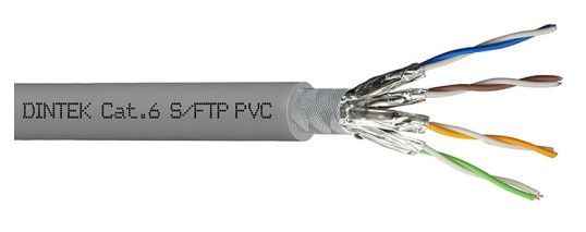 Dintek PowerMAX500 4P Cat.6 S/FTP 23AWG PVC Cable - Gray 1107-04009