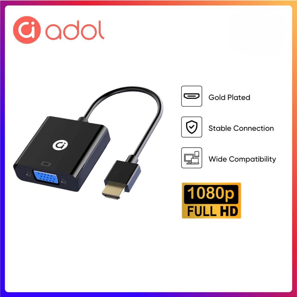 ADOL HDMI to VGA Converter Adapter 0.15M 1080P @ 60Hz Compact Display Adapter GD-EH054
