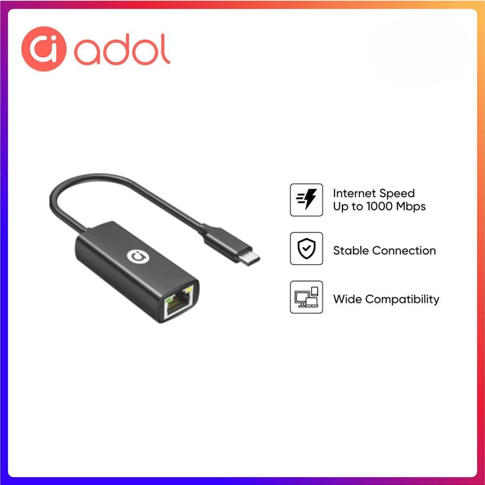ADOL Type-C 3.0 to 1000Mbps Gigabit Ethernet Adapter  USB-C to RJ45 LAN  GD-EC112