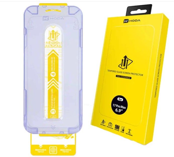 Hoda Full Coverage Tempered Glass Screen Protector Clear for iPhone 17 Series with Dust-Free Helper