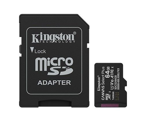 Kingston Canvas Select Plus Gen 3 microSD Class 10, Capacity: 64GB
