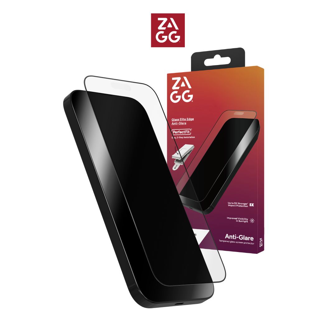 ZAGG Glass Plus Elite Edge Anti-Glare (Matte) Full-Screen Protector Coverage for iPhone 17 Pro/17 Pro Max