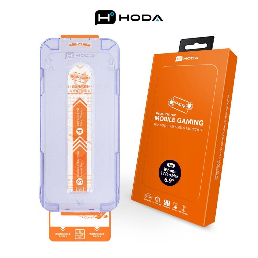 Hoda (Matte) Gaming Anti-Glare Full Coverage Screen Protector for iPhone 17 Series with Dust-Free Helper