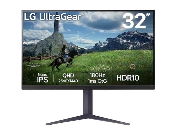 LG 32” UltraGear™ QHD Nano IPS Gaming Monitor 180Hz, IPS 1ms (GtG), HDR10 32GS85Q