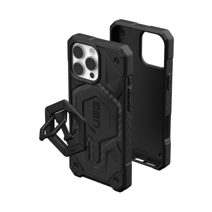 UAG iPhone 16 Pro Max Monarch Pro MagSafe Bundle - Carbon Fiber/Black Stand UAG iPhone 16 Pro Max Monarch Pro MagSafe Bundle - Carbon Fiber/Black Stand