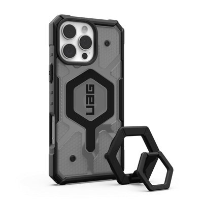 UAG iPhone 16 Pro Max Pathfinder Clear MgSf Bundle - Ash/Black Stand UAG iPhone 16 Pro Max Pathfinder Clear MgSf Bundle - Ash/Black Stand