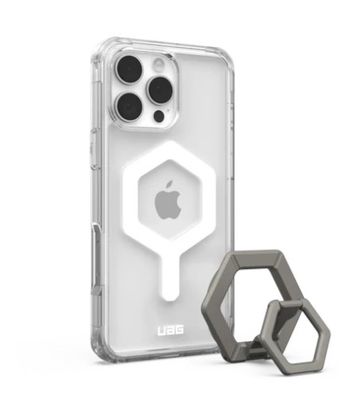UAG iPhone 16 Pro Max Plyo Case Magsafe Bundle - Ice White/ Titanium Stand UAG iPhone 16 Pro Max Plyo Case Magsafe Bundle - Ice White/ Titanium Stand