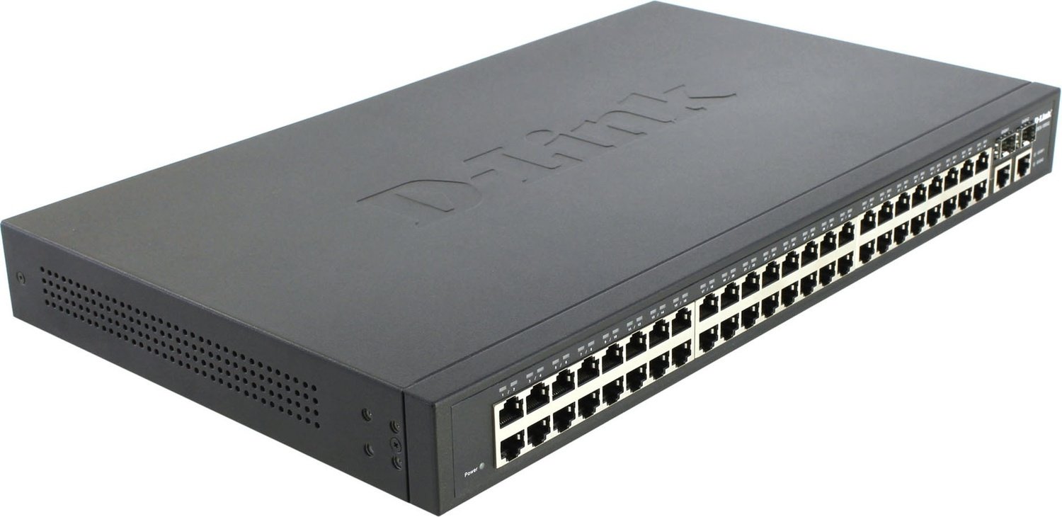 D-Link 48-Port Unmanaged Ethernet Switch With 2 Gigabit Copper/SFP Ports DES-1050G
