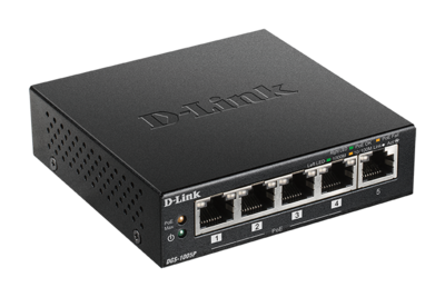 D-Link 5‑Port Desktop Gigabit PoE+ Switch DGS‑1005P