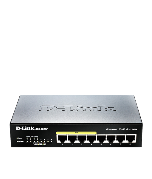D-Link 8-Port Gigabit PoE Desktop Switch DGS-1008P