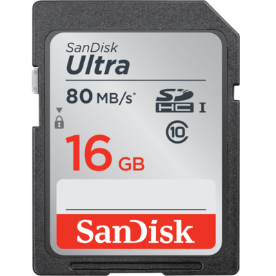 SanDisk Ultra® SDHC™/SDXC™ UHS-I Class 10 80MB/s 16GB Memory Card