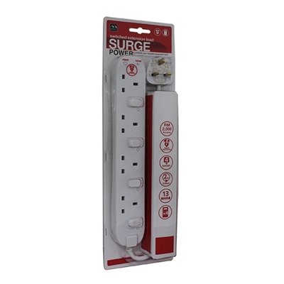 MasterPlug 2 Meter 4 Gang Extension Leads SWSRG42N-MPA