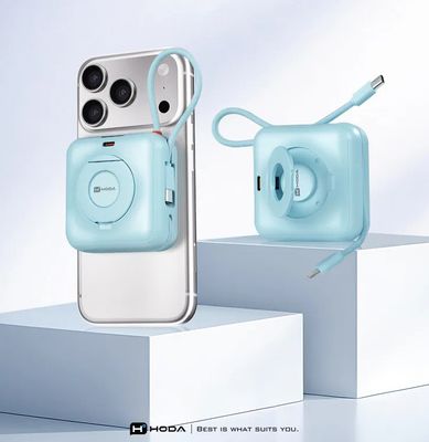 Hoda 10000mAh Fast Charging Powerbank With Magnet 3 in 1 Dual Cables