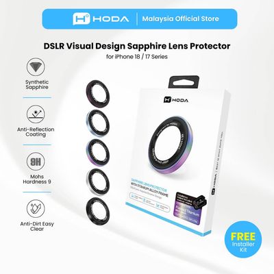 Hoda Sapphire Lens Protector (Monocular Like Design) for iPhone 18 Pro/18 Pro Max (3 Lenses/Set)