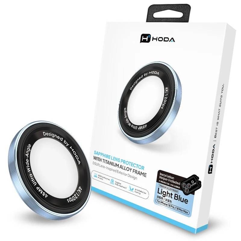 Hoda Sapphire Lens Protector (Monocular Like Design) for iPhone 18 Pro/18 Pro Max (3 Lenses/Set), Color: Blue