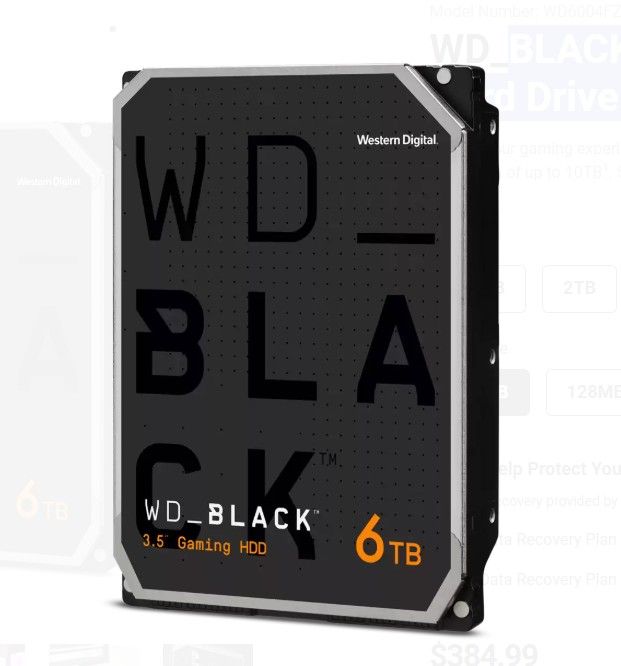 Western Digital BLACK 3.5-Inch Gaming Hard Drive 4TB/6TB/8TB/10TB Pre Order