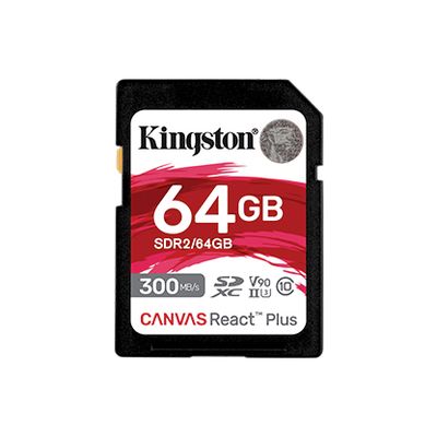 Kingston Canvas React Plus SD Memory Card SDR2/64GB Kingston Canvas React Plus SD Memory Card SDR2/64GB