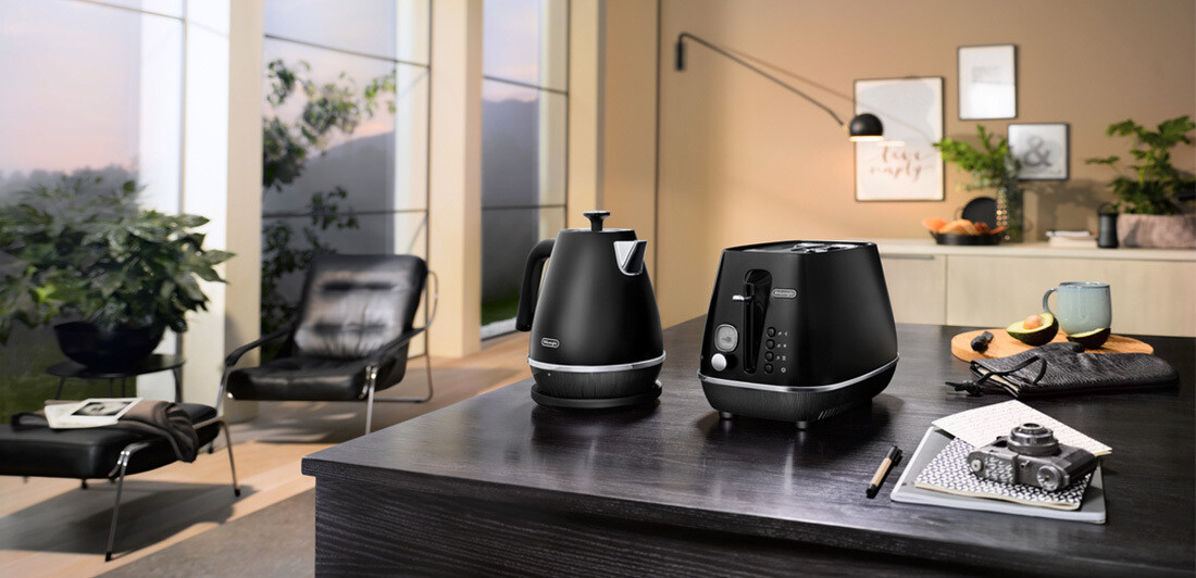 Delonghi Icona Toaster CTO2003.R, Color: Black(KBIN2001.BK + CTIN2103.BK) No Stock