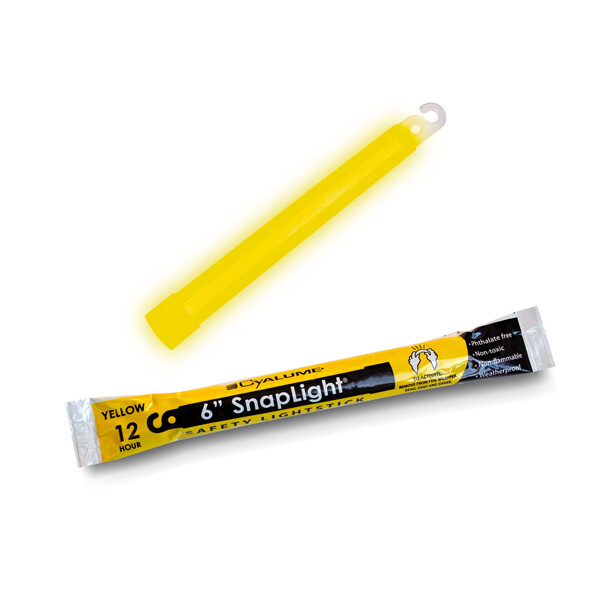 Cyalume Snaplight 6 inch 12 Hours Emergency Lightsticks, Color: Yellow (Expired 04/2029) - Out of Stock