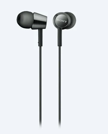 Sony MDR-EX155 In-ear Headphones, Color: Black