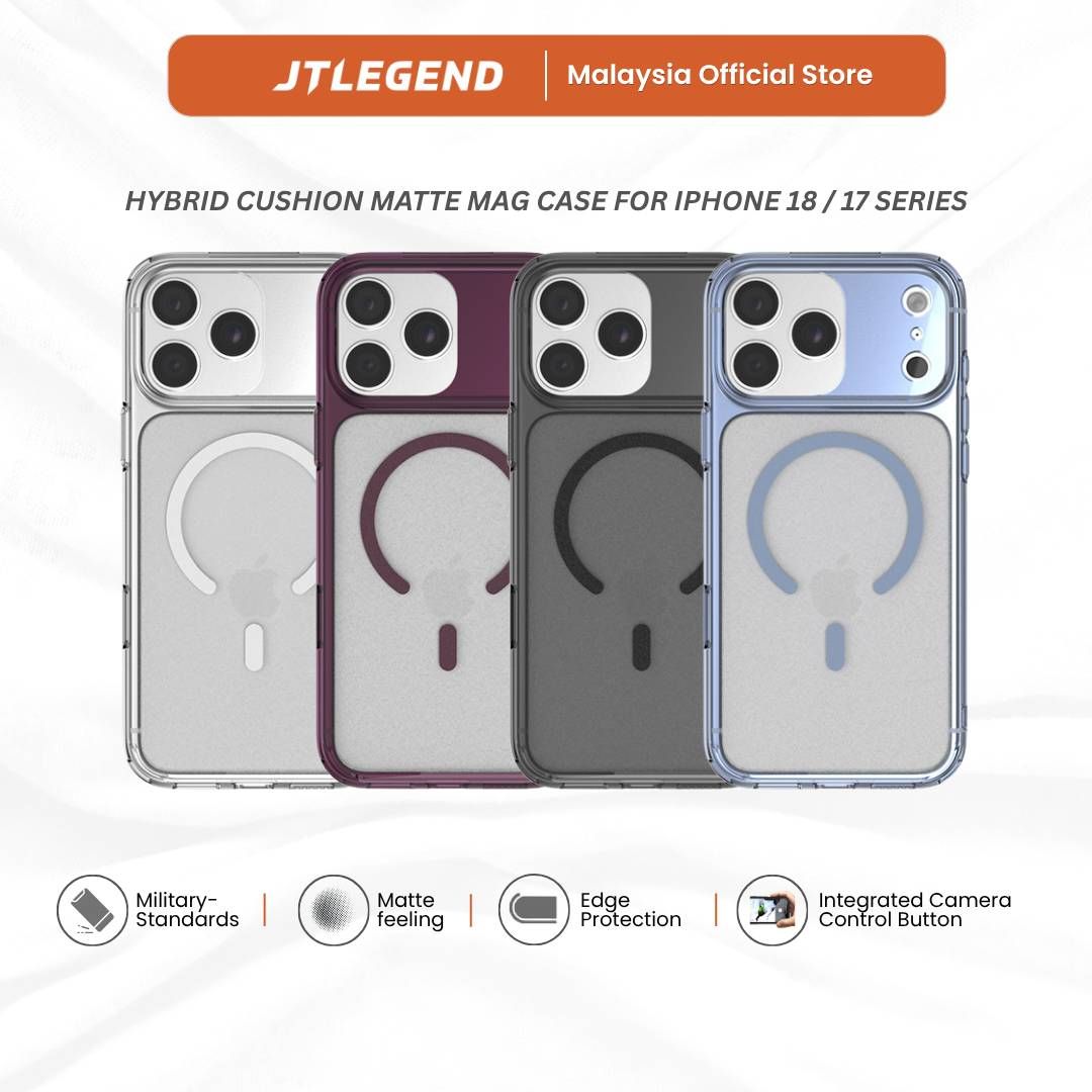 JTLEGEND Hybrid Cushion Mag Case Matte (with Camera Control Button) for iPhone 17/18 Series