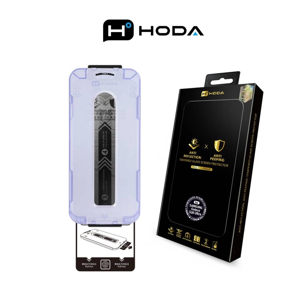 Hoda Anti-Peeper (Privacy) with Anti-Reflection Full Coverage Tempered Glass Screen Protector for Samsung S26 Ultra (Dust-Free Helper) Hoda Anti-Peeper (Privacy) with Anti-Reflection Full Coverage Tempered Glass Screen Protector for Samsung S26 Ultra (Dust-Free Helper)