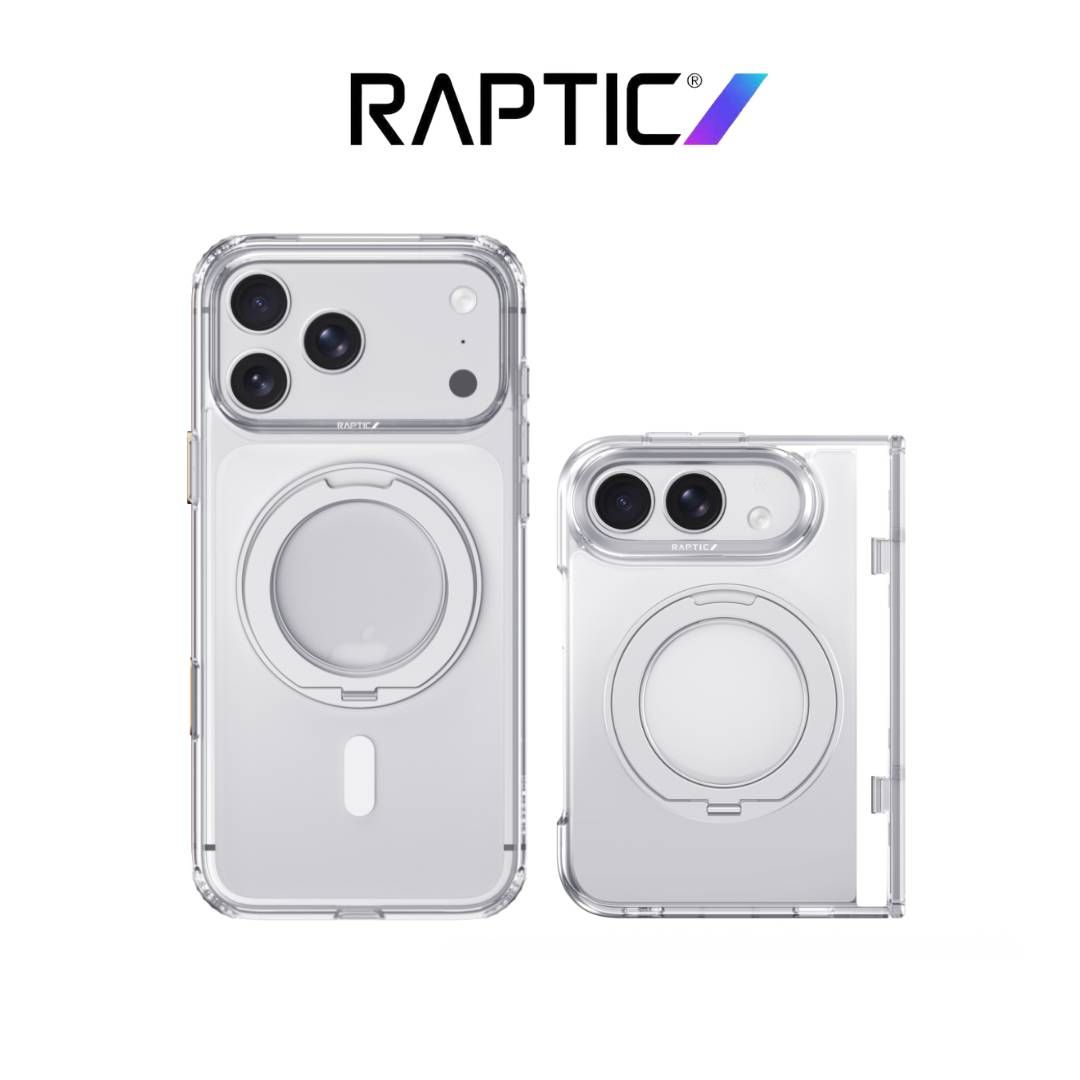 Raptic Air Stand Case with Magsafe for iPhone 18 /Duo Series - Clear
