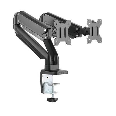 BRATECK PREMIUM DUAL MONITORS STAND ALUMINUM GAS SPRING MONITOR ARM FIT 17"-32" MONITOR UP TO 8KG VESA 75X75/100X100