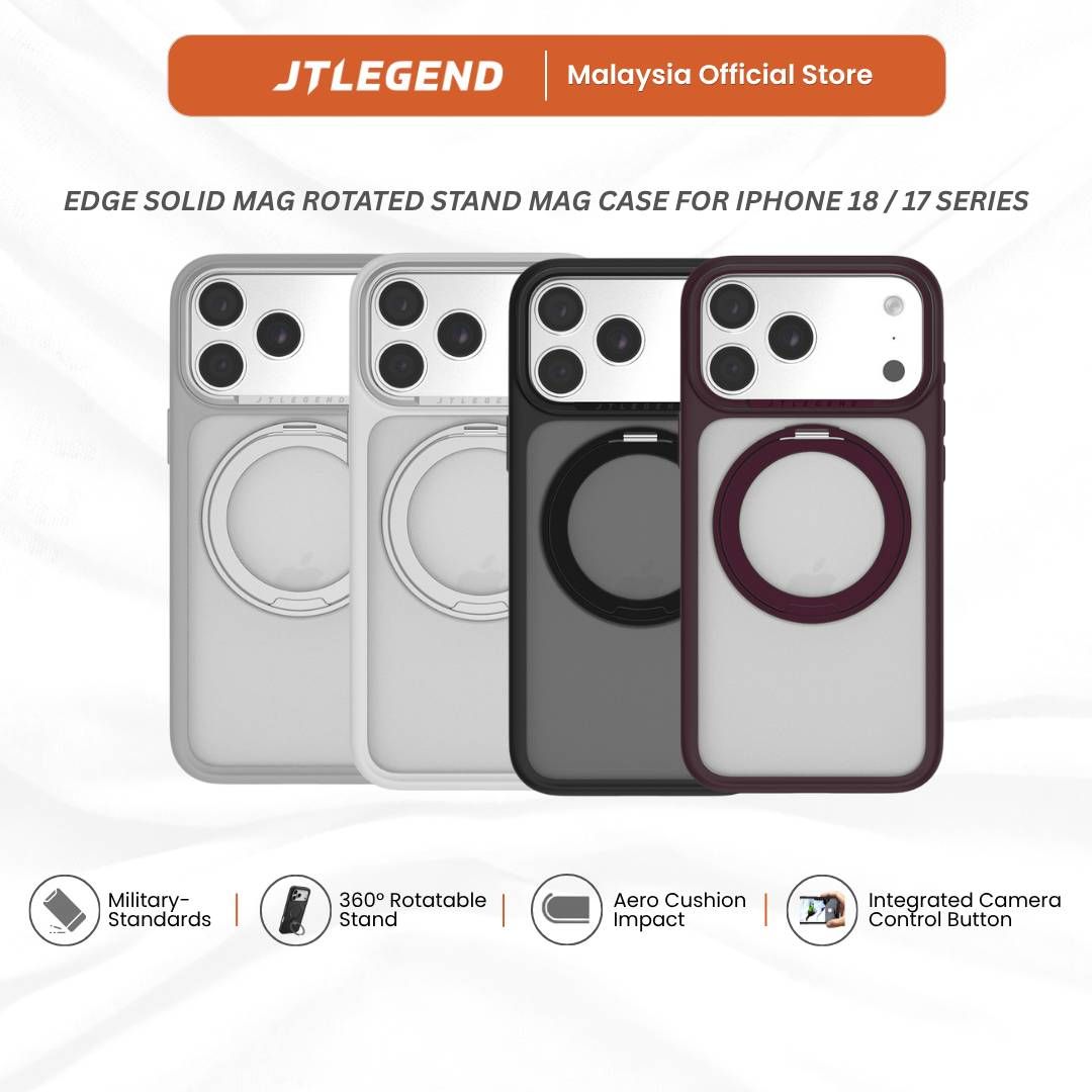 JTLEGEND Edge Solid Mag Rotated Stand Case (with Camera Control Button) for iPhone 17/18 Series